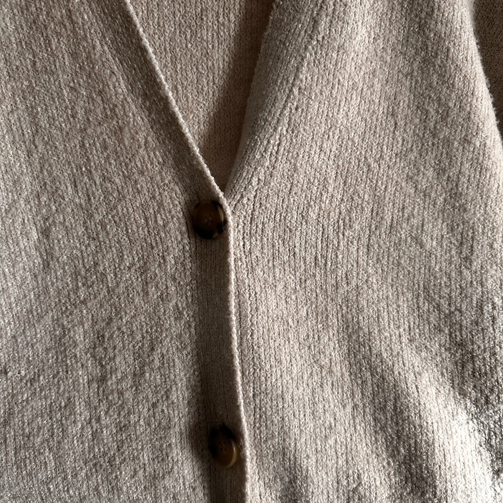 No Boundaries Women's Tan button up Cardigan Sweater - Picture 5 of 12